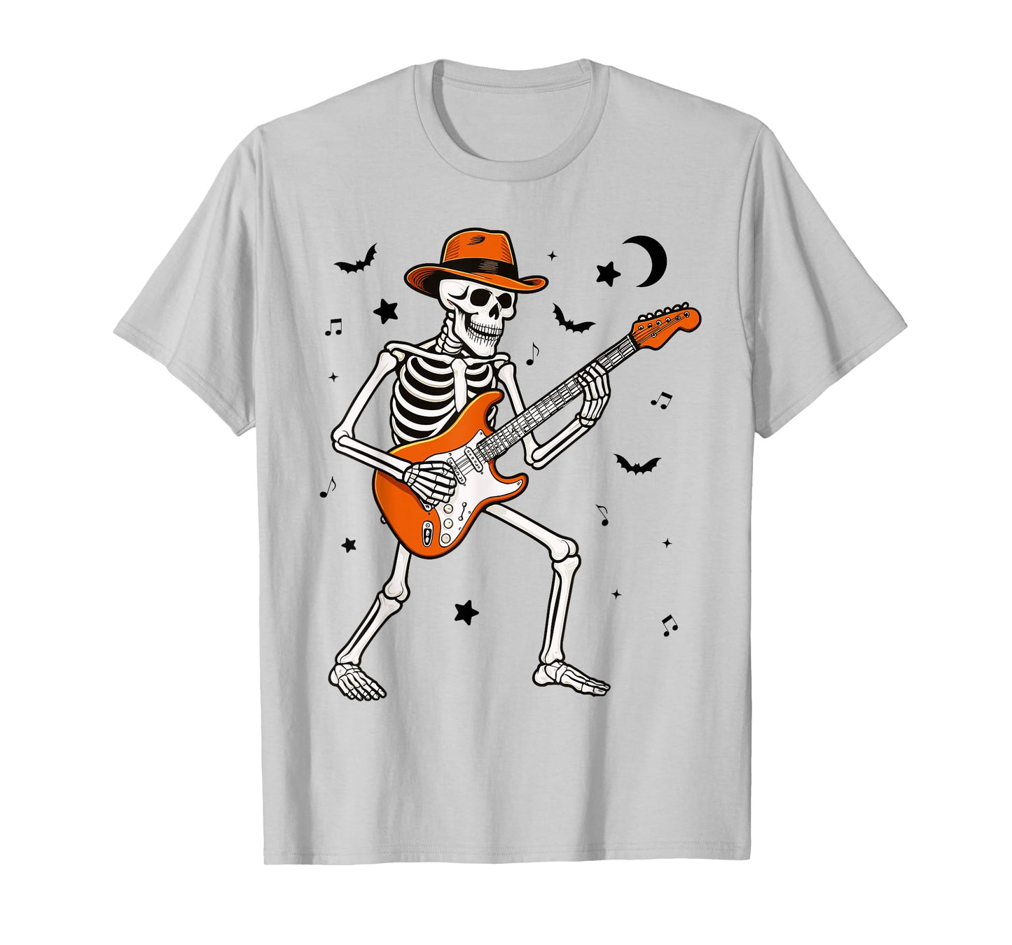 Skeleton Playing Guitar Guitarist Rock Halloween Skeleton T-Shirt