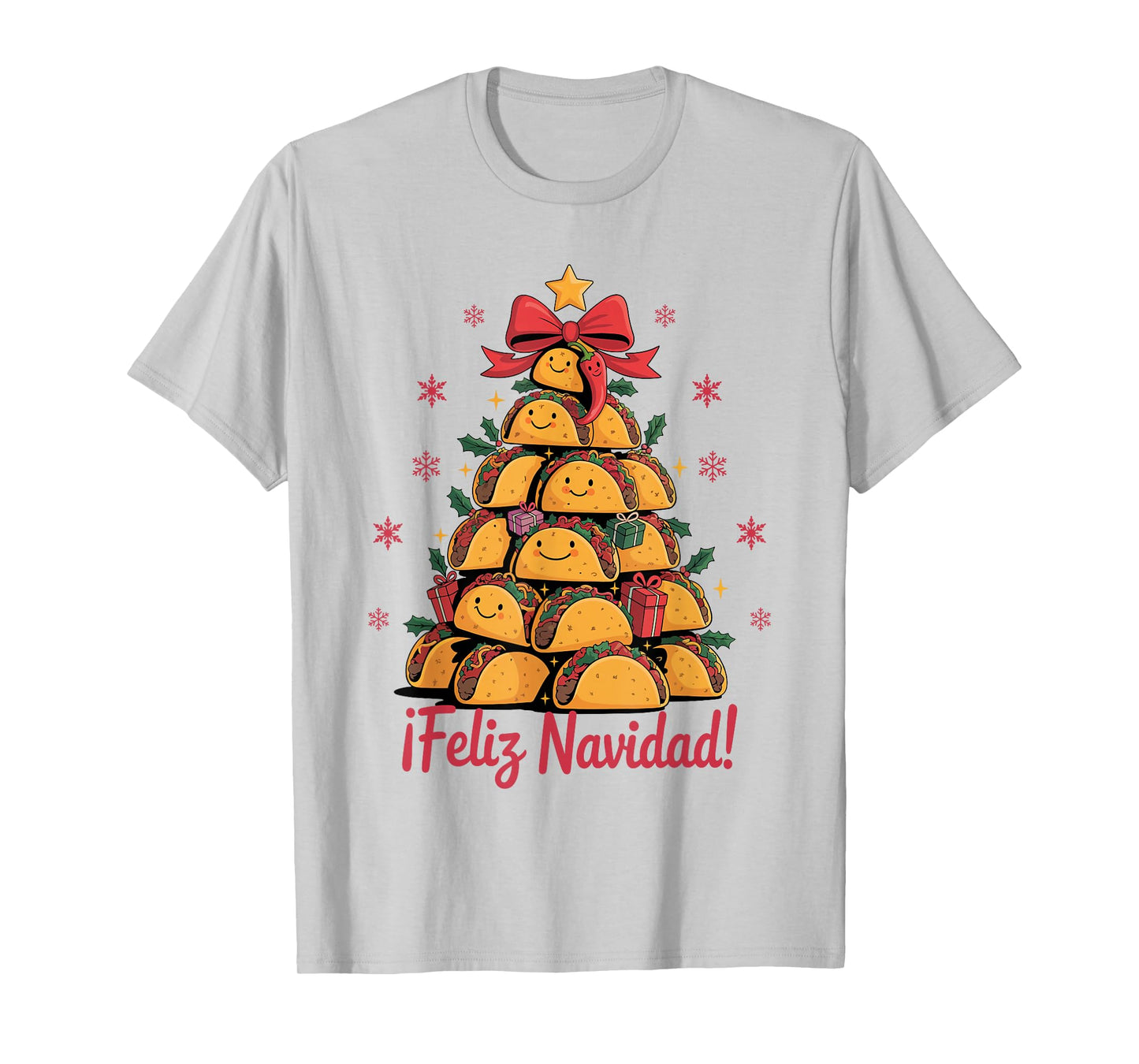 Merry Christmas Tacos Tree Feliz Navidad Mexican Food Lovers T-Shirt