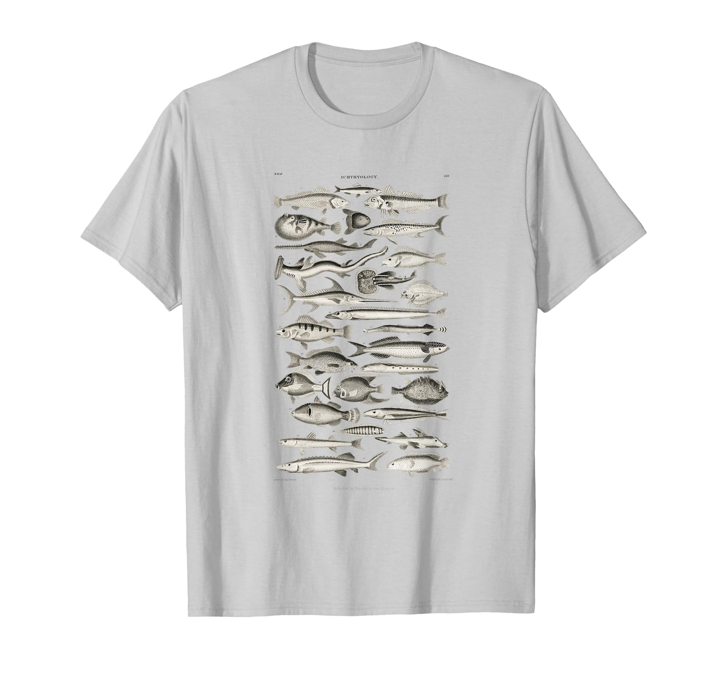 Ichthyology Fishes History Earth And Nature Sea Antique Art T-Shirt