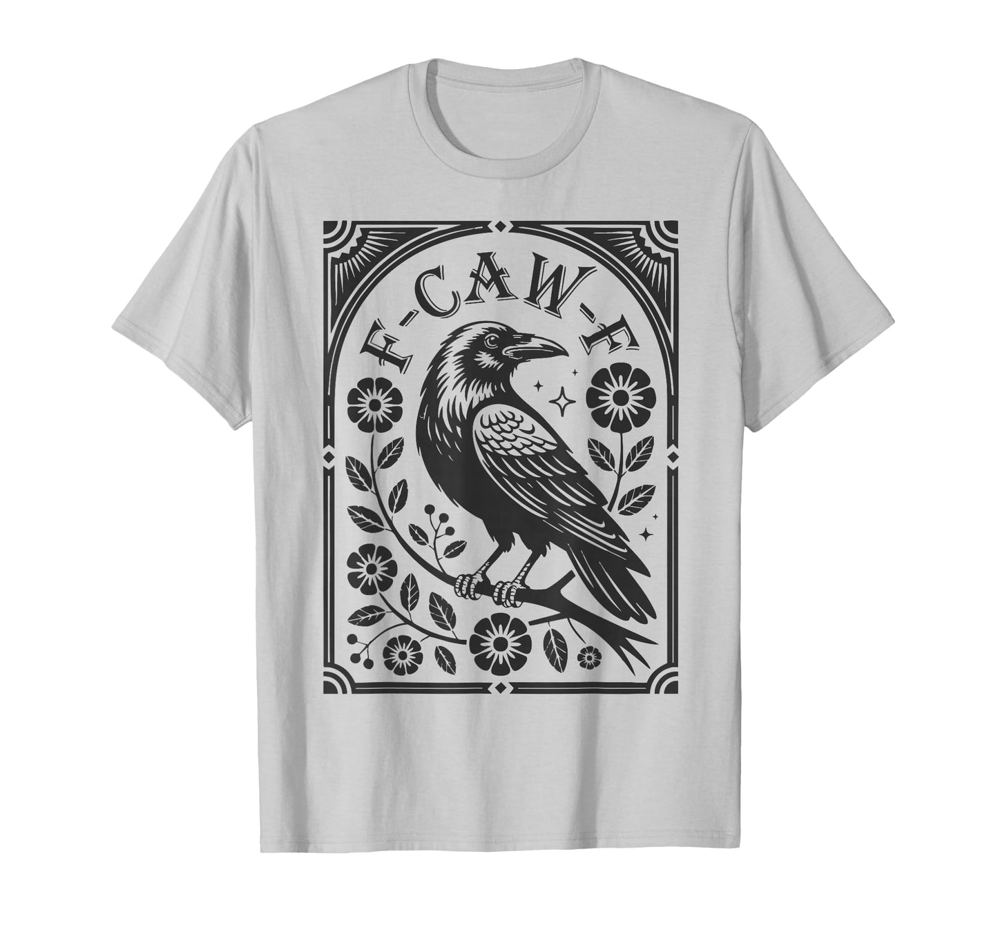 F-Caw-F Black Crow Pun Funny Bird Cawing Grunge Halloween T-Shirt