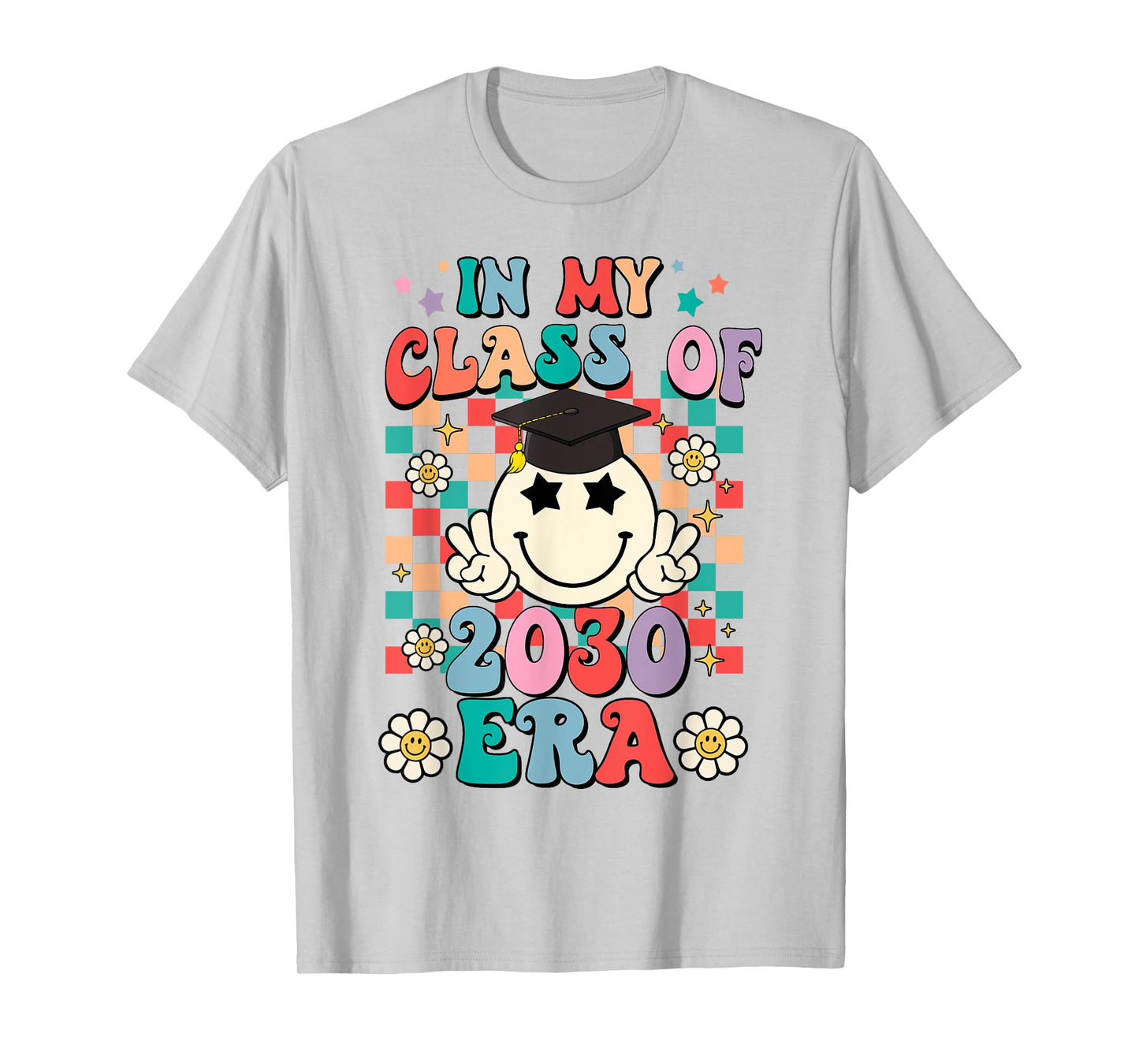 Retro Groovy In my Class of 2030 Era Class of 2030 Graduate T-Shirt