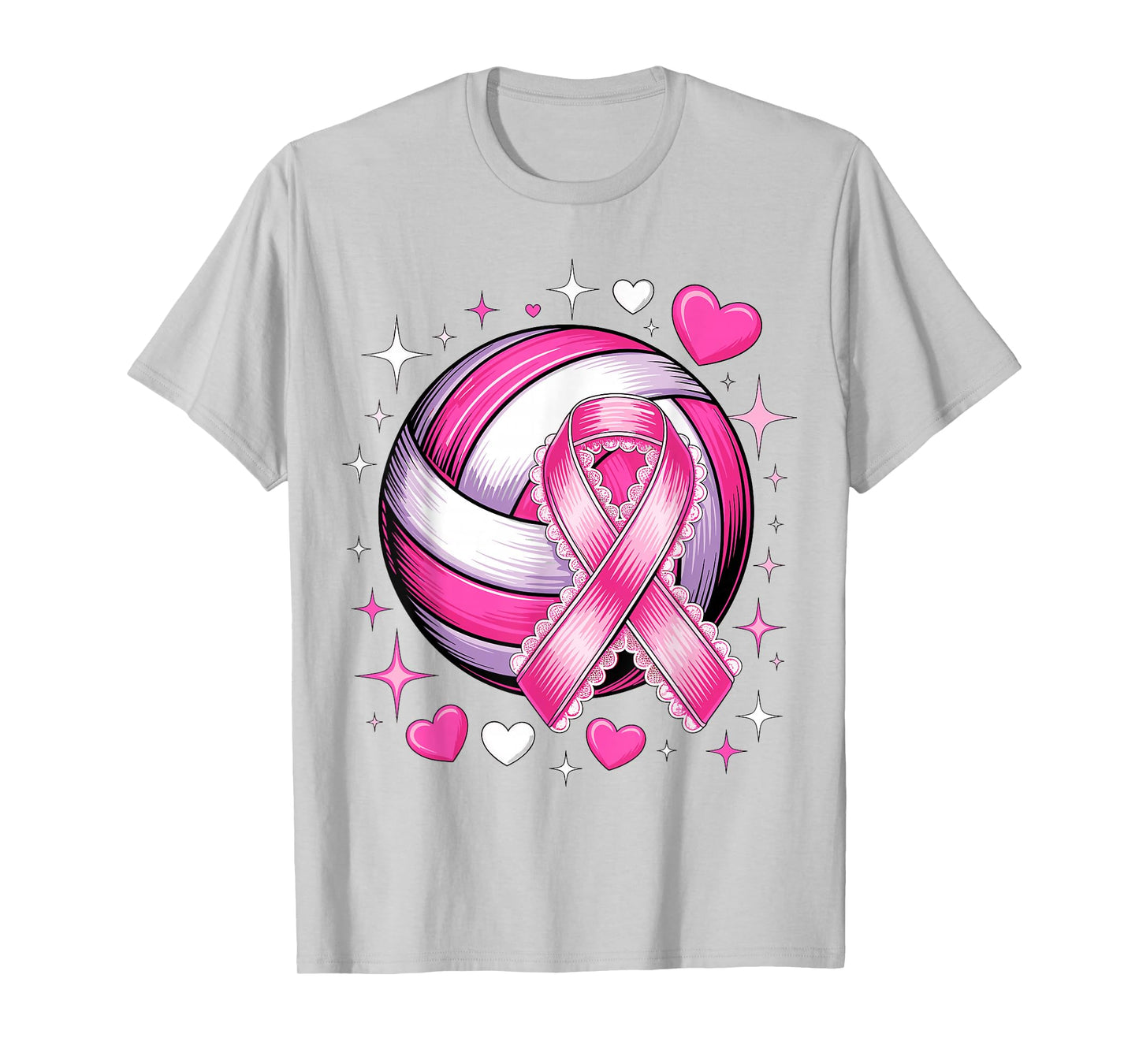 Volleyball Pink Breast Cancer Awareness T-Shirt