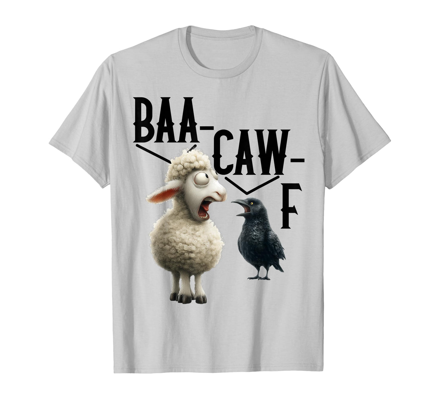 Animal Sound Pun Shirt – Baa Caw = Back Off Crow & Sheep Tee T-Shirt