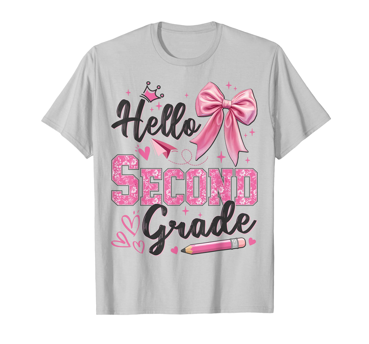 Hello Second Grade First Day Of School Coquette Teacher Girl T-Shirt