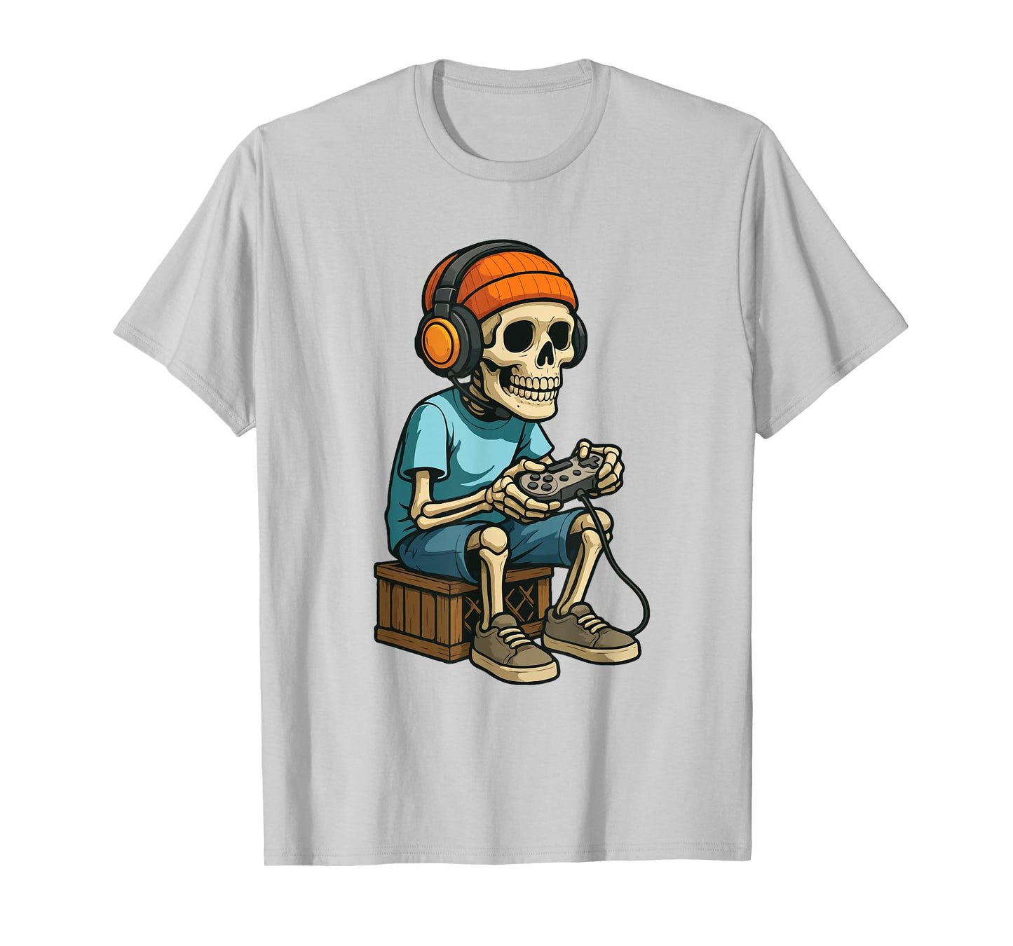 Halloween Skeleton Gamer Video Gaming Bruh Boys Kids Girls T-Shirt