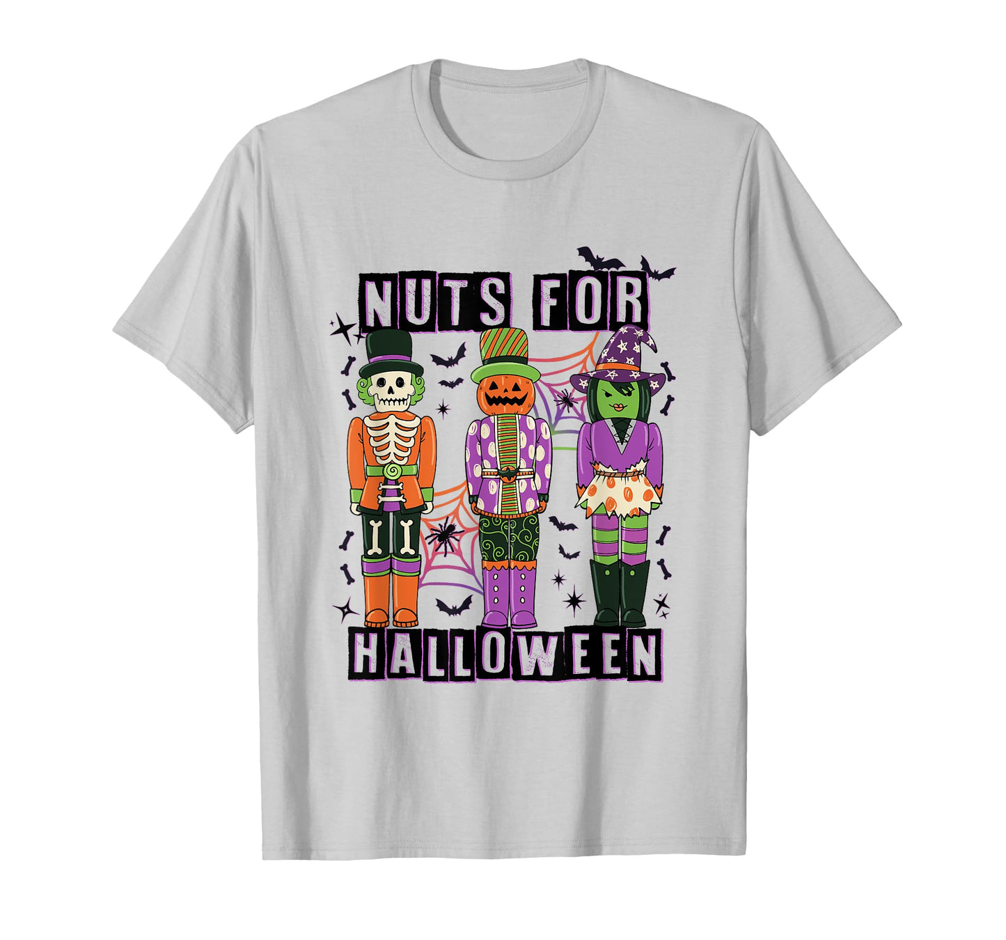 Retro Funny Spooky Nuts for Halloween Skeleton Nutcracker T-Shirt
