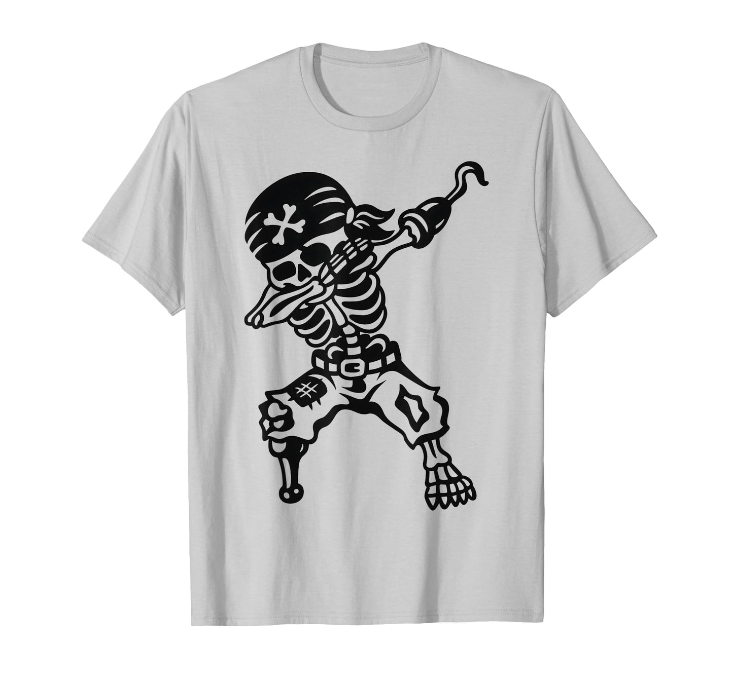 Dabbing Pirate Skeleton Spooky Costume Funny Halloween T-Shirt