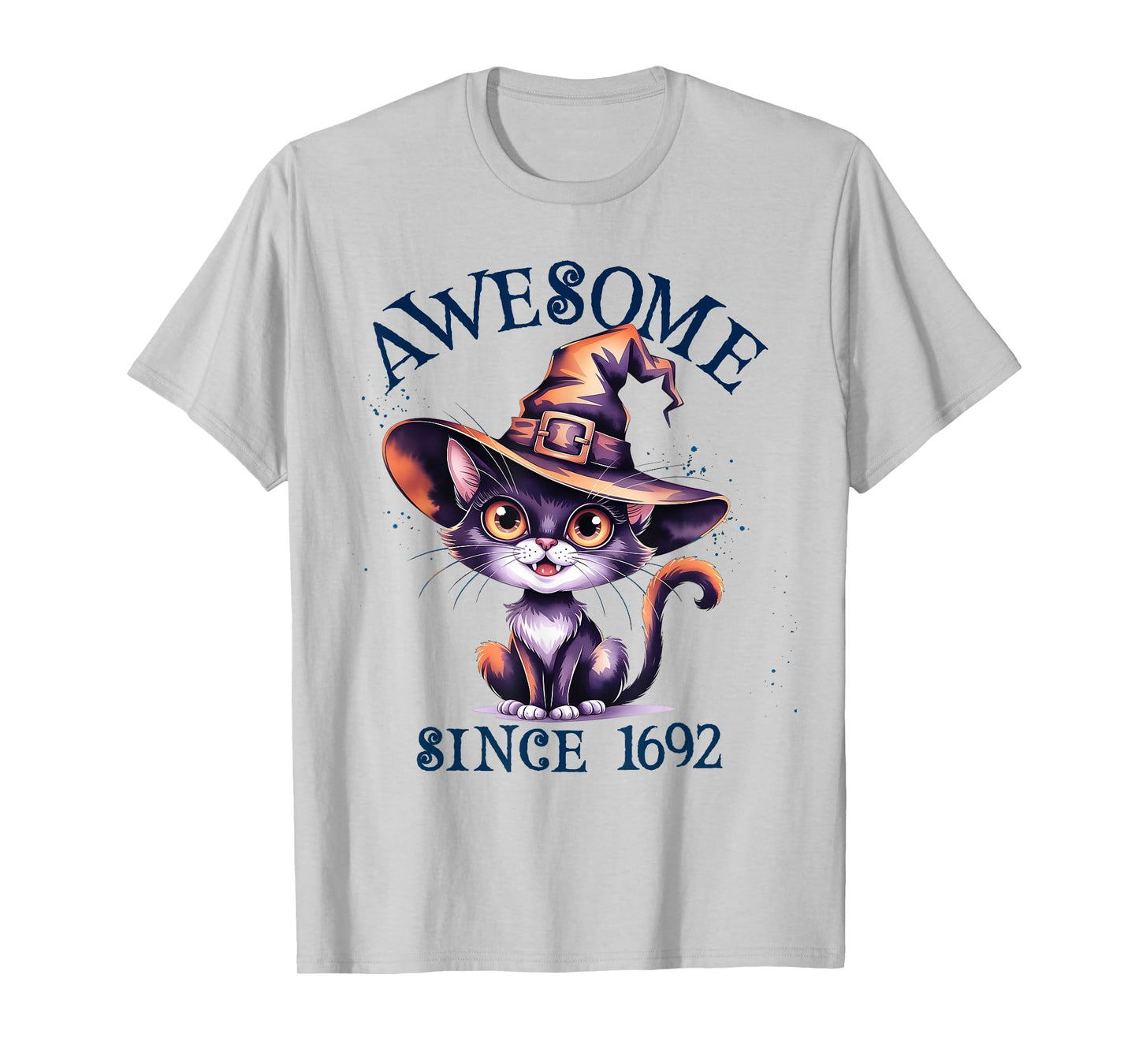 Sarcastic Awesome Cat Witch Since 1692 Witchy Wicca Dad T-Shirt