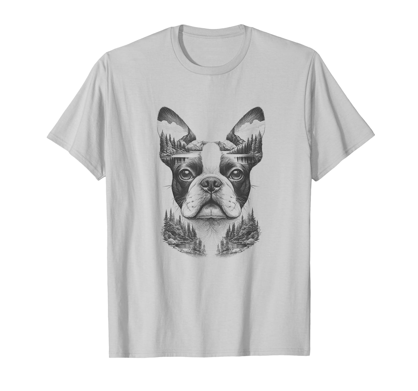 Boston Terrier Dog Bostie Nature Memorial Design Idea Men Women T-Shirt