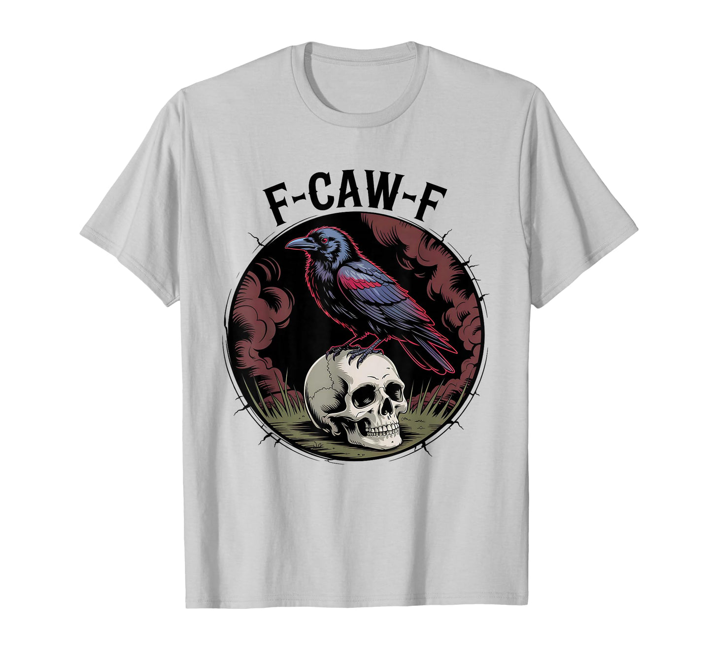 Dark Side Humor Crow F Caw F Edge Concept Lines T-Shirt