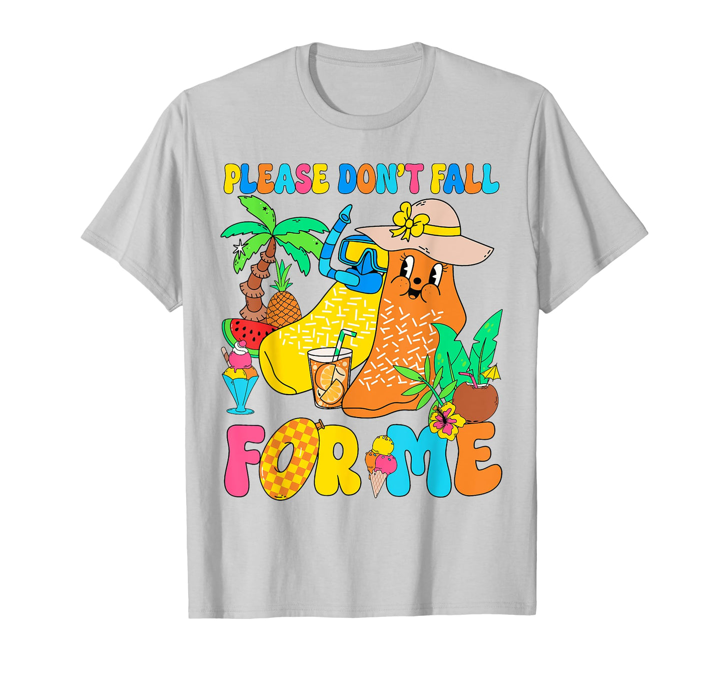 Funny Nurse Please Don't Fall For Me RN PCT CNA Summer Vibes T-Shirt