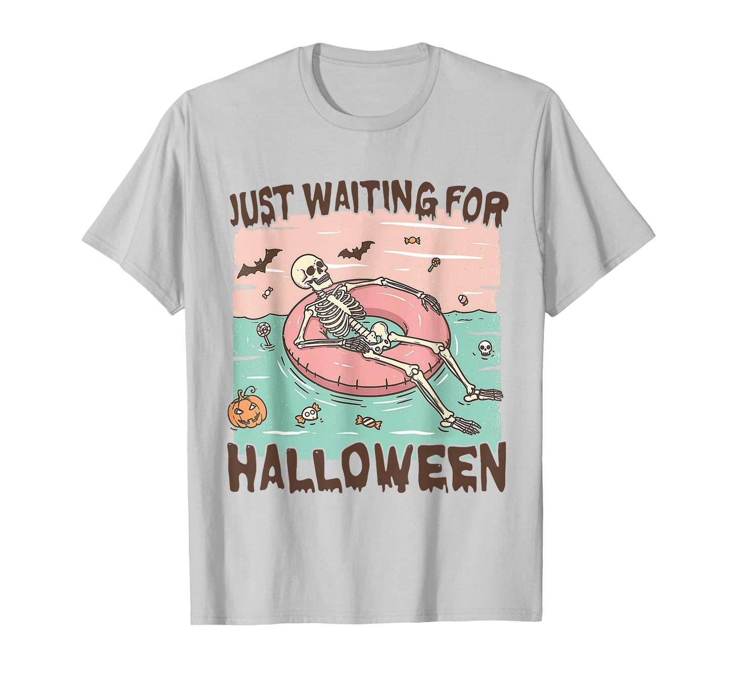Just Waiting for Halloween Skeleton T-Shirt