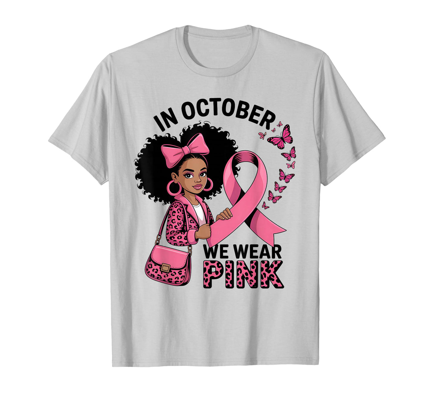 In October We Wear Pink Black Women T-Shirt