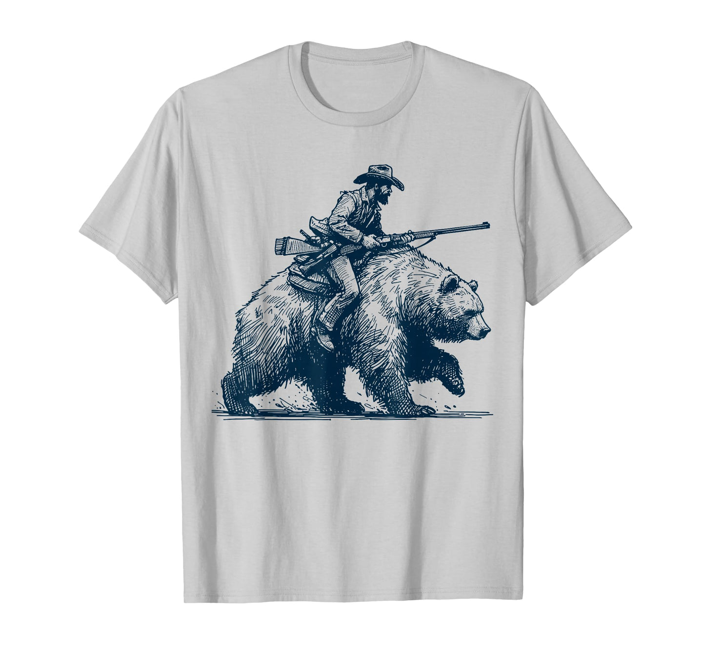 Funny Lumberjack Cowboy Riding on a Bear T-Shirt