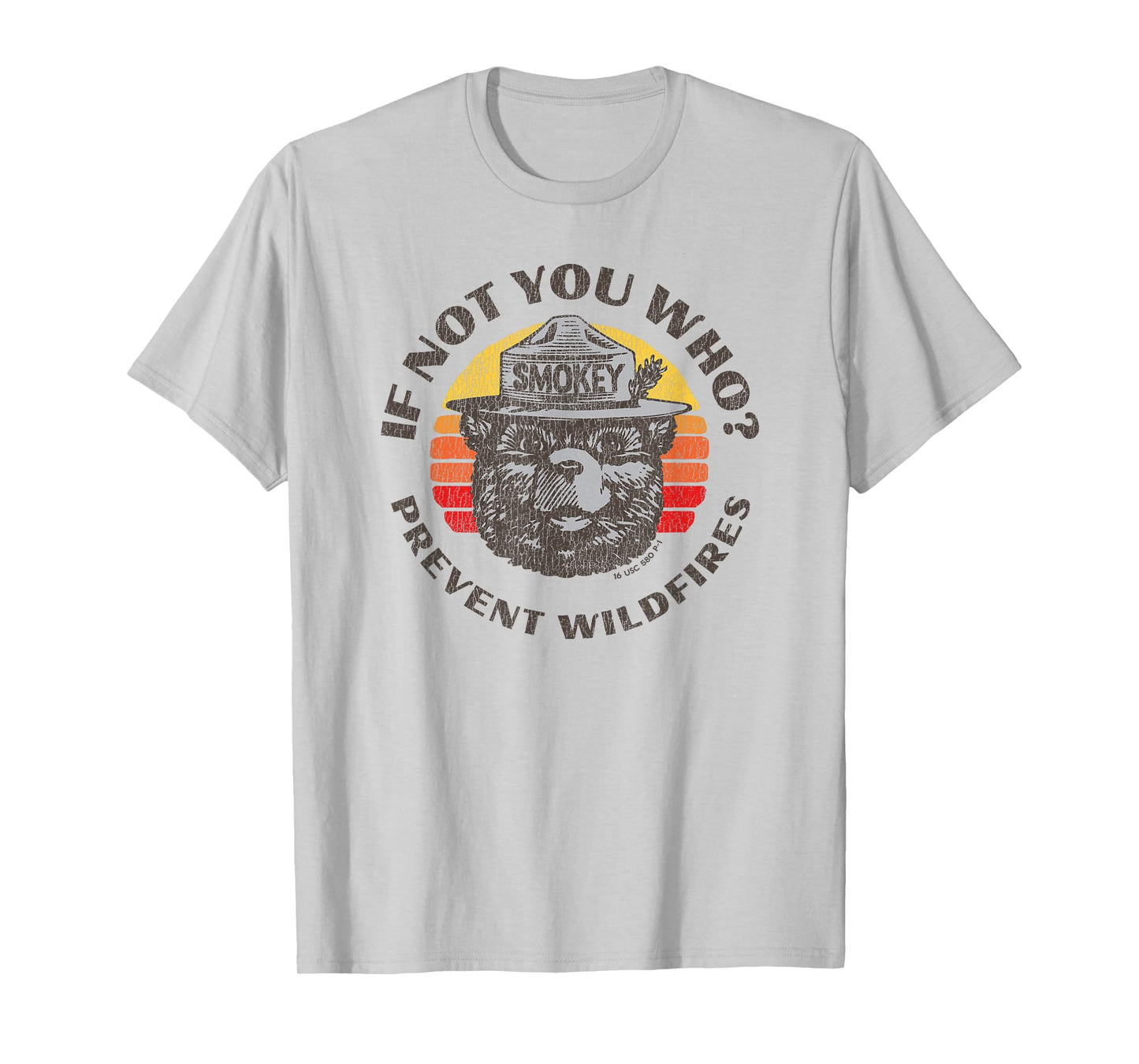 If Not You Who? Vintage Smokey Bear 80s Sunset T-Shirt