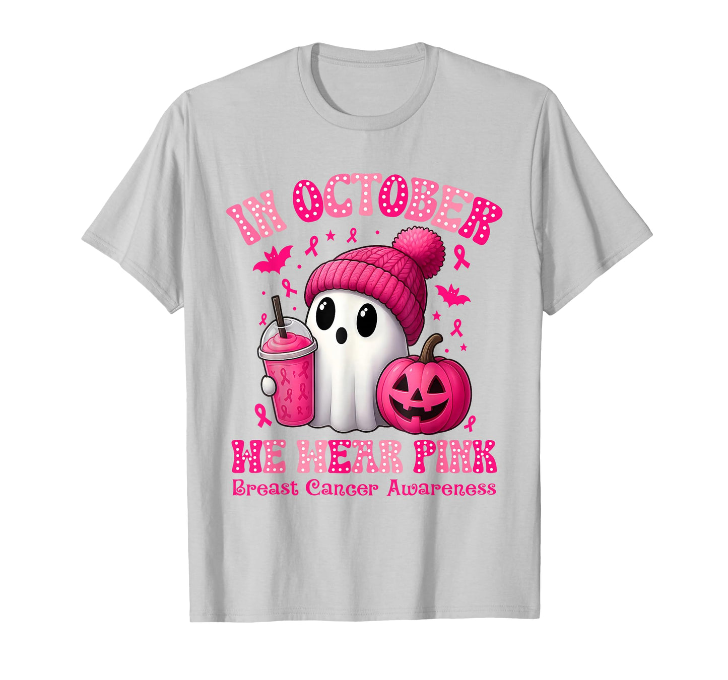 in October We Wear Pink Breast Cancer Awareness T-Shirt