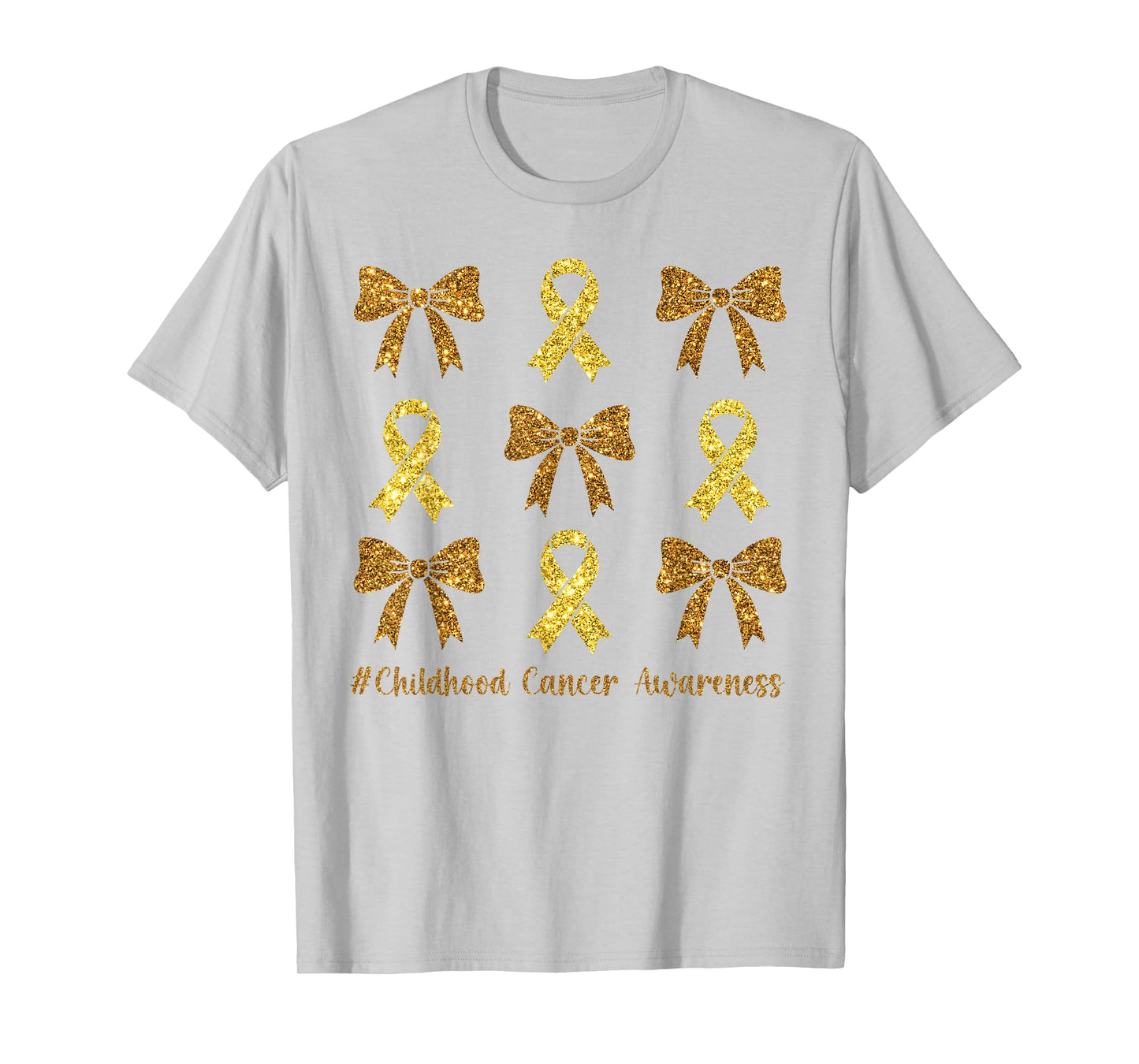 Coquette Gold Ribbon We Wear Gold Childhood Cancer Awareness T-Shirt