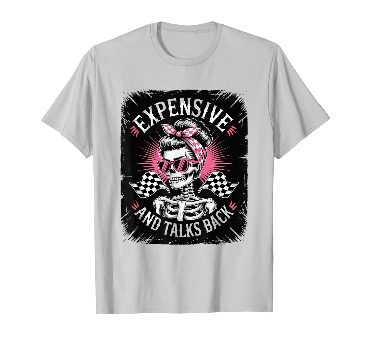 Dirt Track Racing Race Wife Racers Girlfriend Messy Bun T-Shirt
