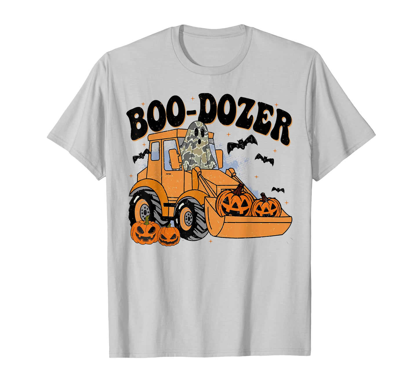 Funny Halloween Boo-Dozer Ghost Trucks Costume Party Kids T-Shirt