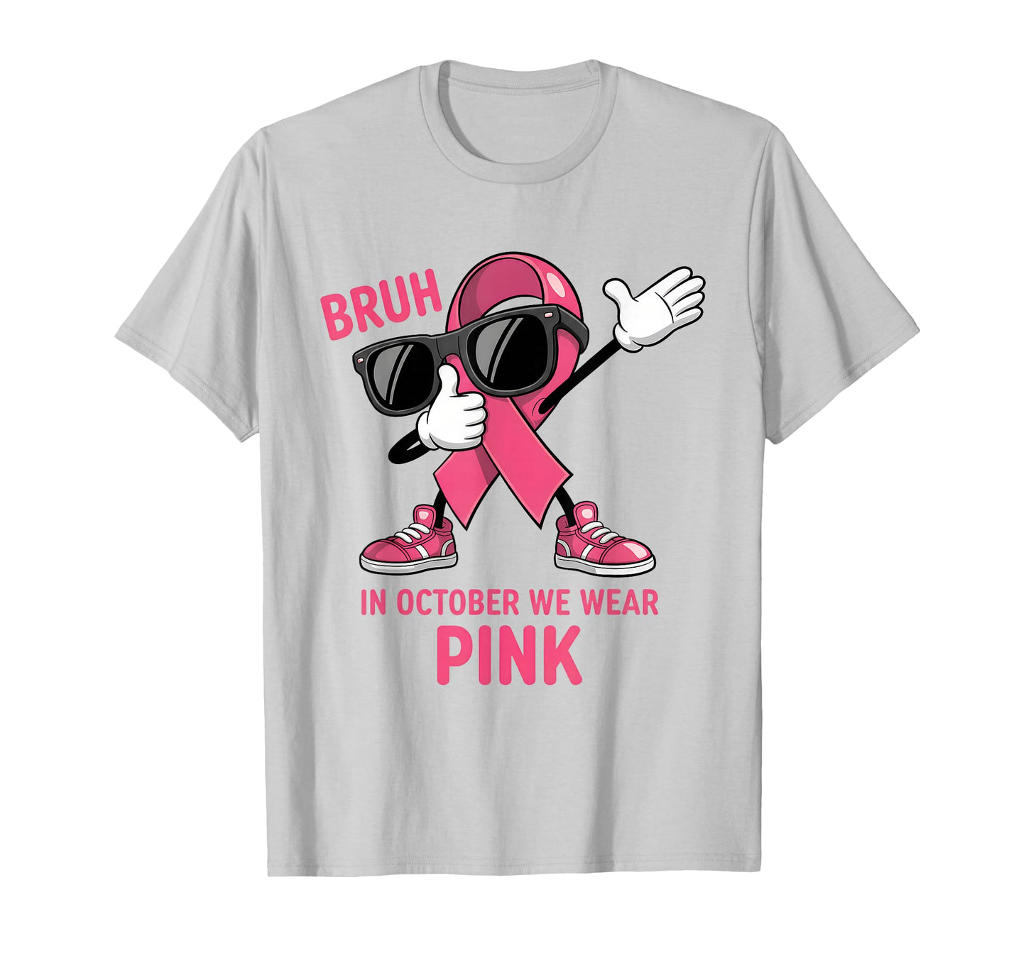 Bruh in October We Wear Pink Breast Cancer Awareness Bruh T-Shirt