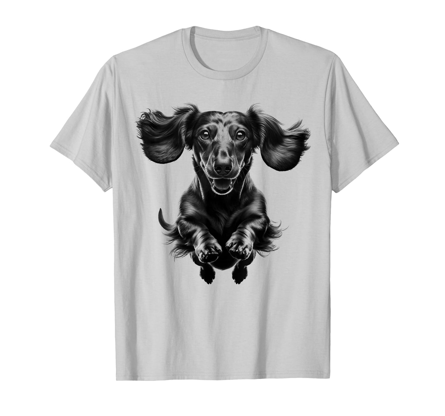 Funny Dachshund in Jump as a Cool Portrait T-Shirt