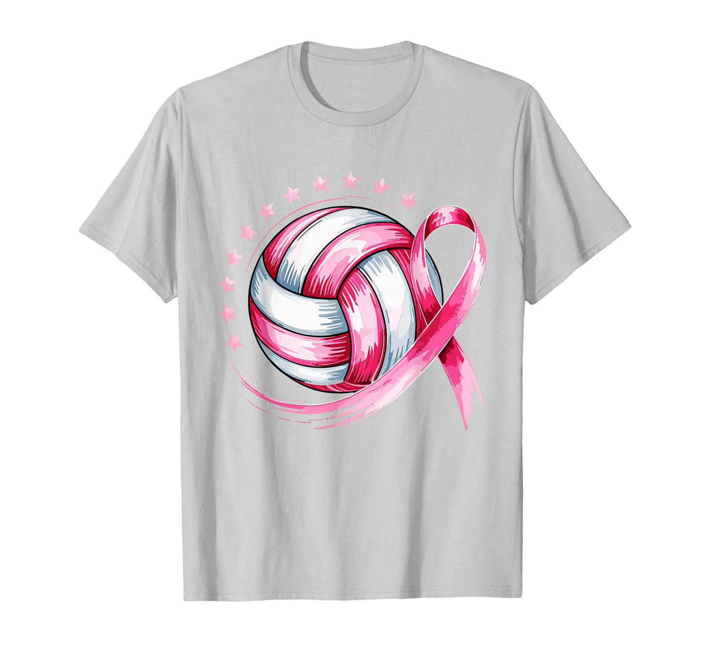 Volleyball Pink Breast Cancer Awareness T-Shirt