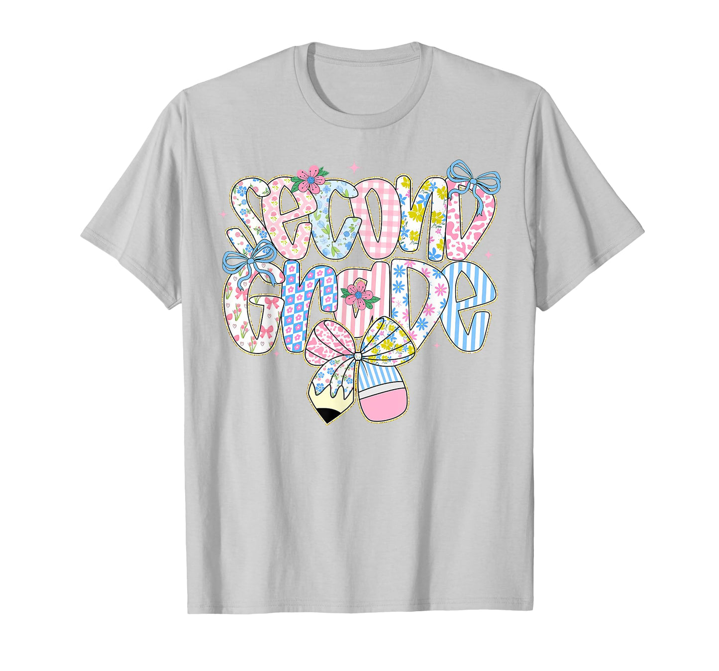 Preppy Back To School Floral 2nd Grade Coquette Girl Kids T-Shirt