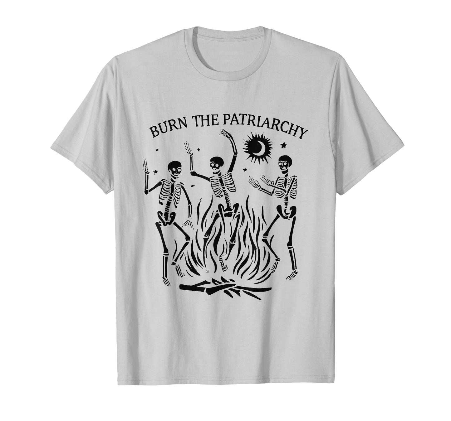 Burn The Patriarchy Halloween Salem Witch Skeleton Dancing T-Shirt