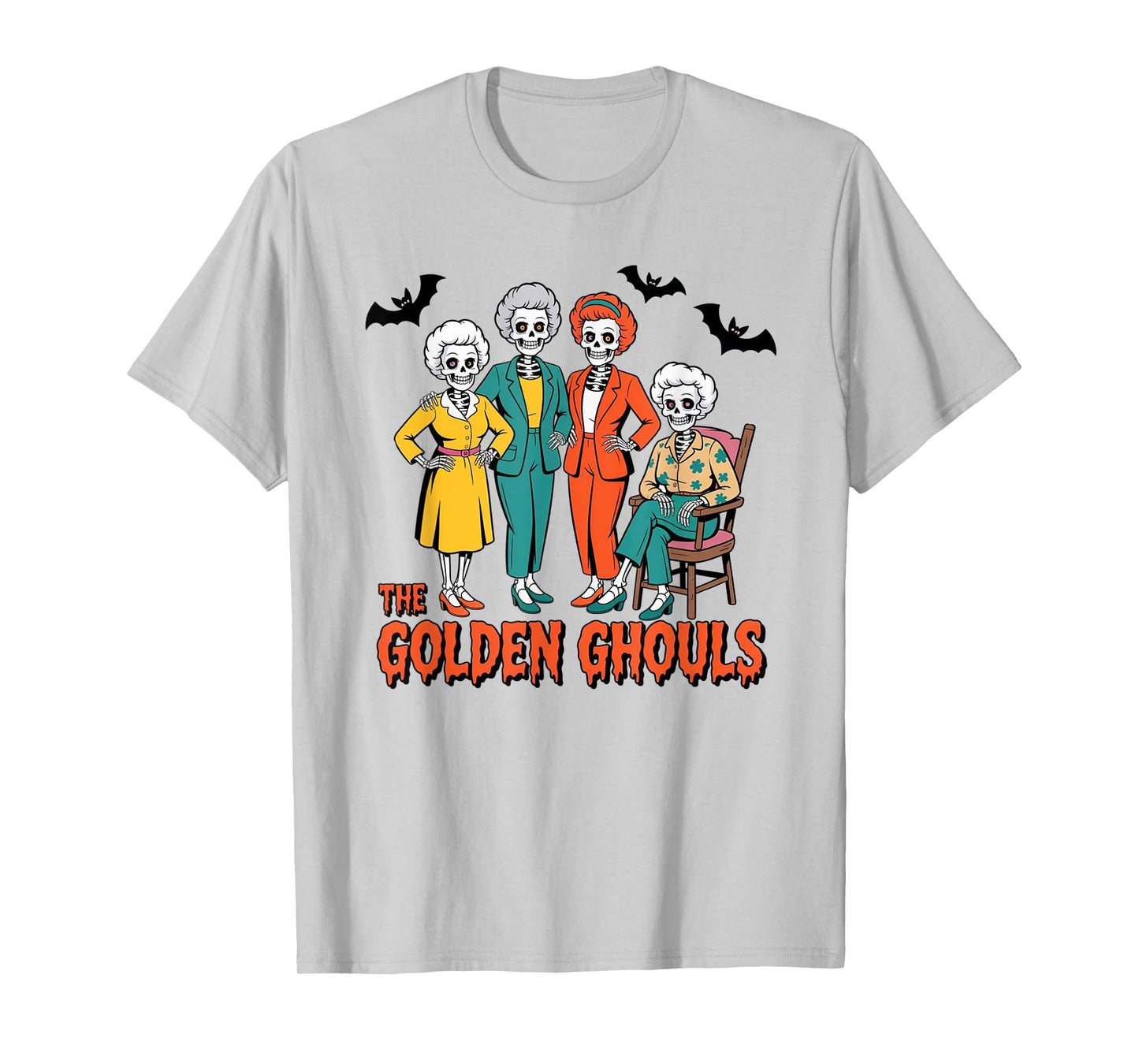 Golden Ghouls Halloween Design for Fans of Spooky Fun T-Shirt