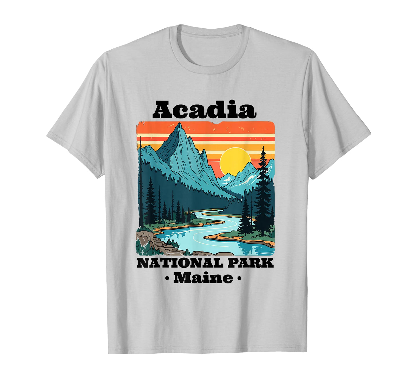 Acadia National Park Souvenir Maine Retro for Men Women Kid T-Shirt