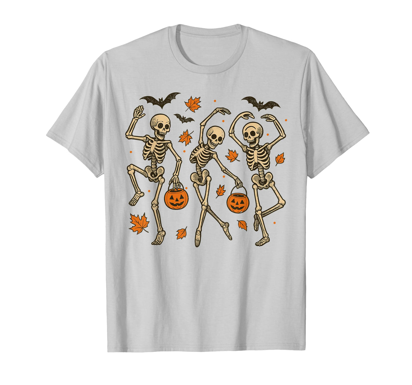 Halloween Dancing Skeleton Pumpkin Retro Halloween T-Shirt