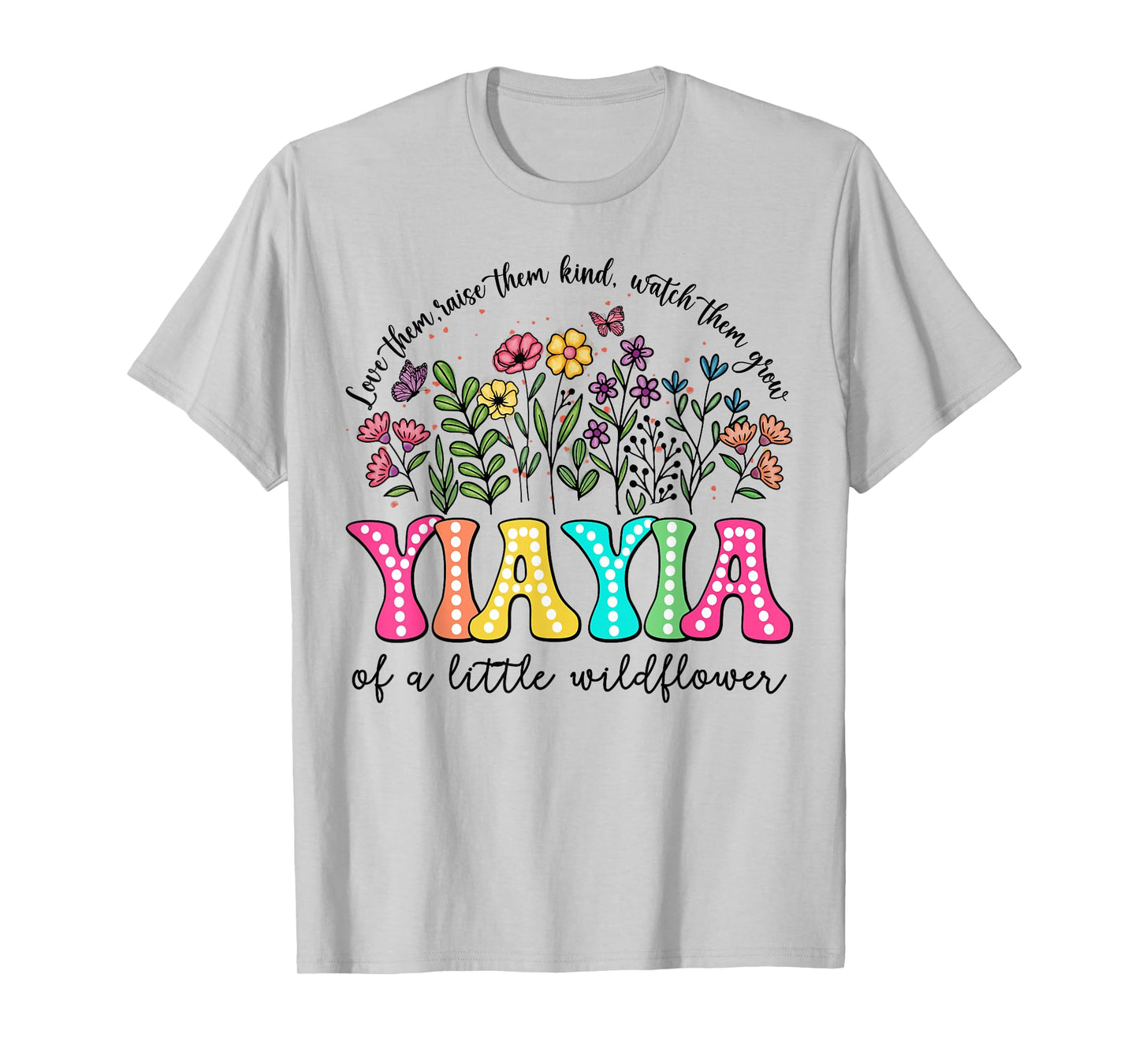 YiaYia Of The Little Wildflower Birthday Kids Groovy T-Shirt