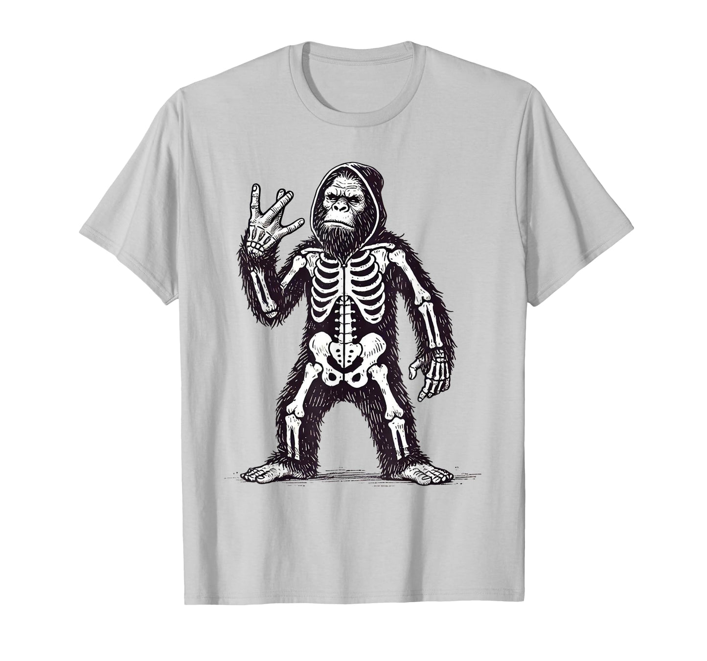 Cool Halloween Pumpkin Bigfoot Skeleton Westside T-Shirt