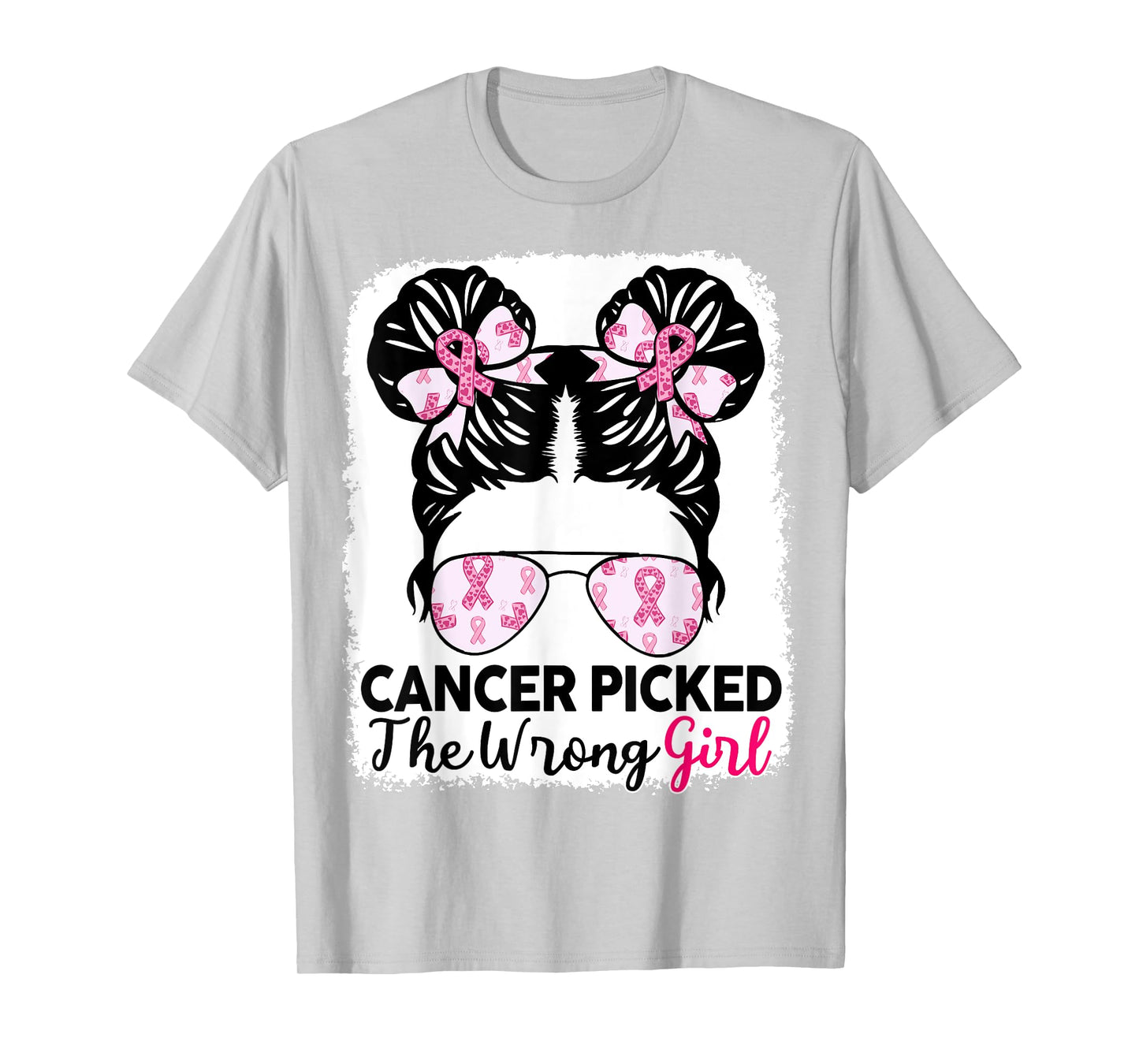 Breast Cancer Awareness Cancer Picked Wrong Girl Kids Youth T-Shirt