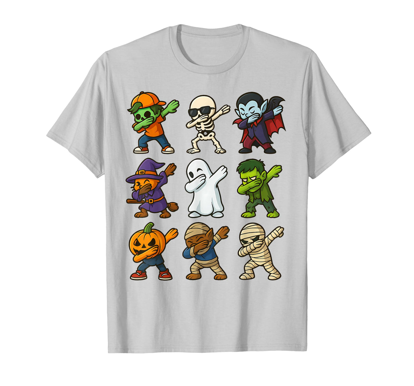 Skeleton Zombie Scary Pumpkin Mummy Dabbing Halloween Boys T-Shirt
