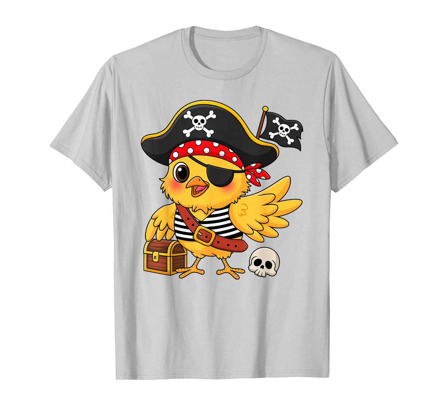 Chicken Halloween Costume Men Women Farmer Chicken Pirate T-Shirt