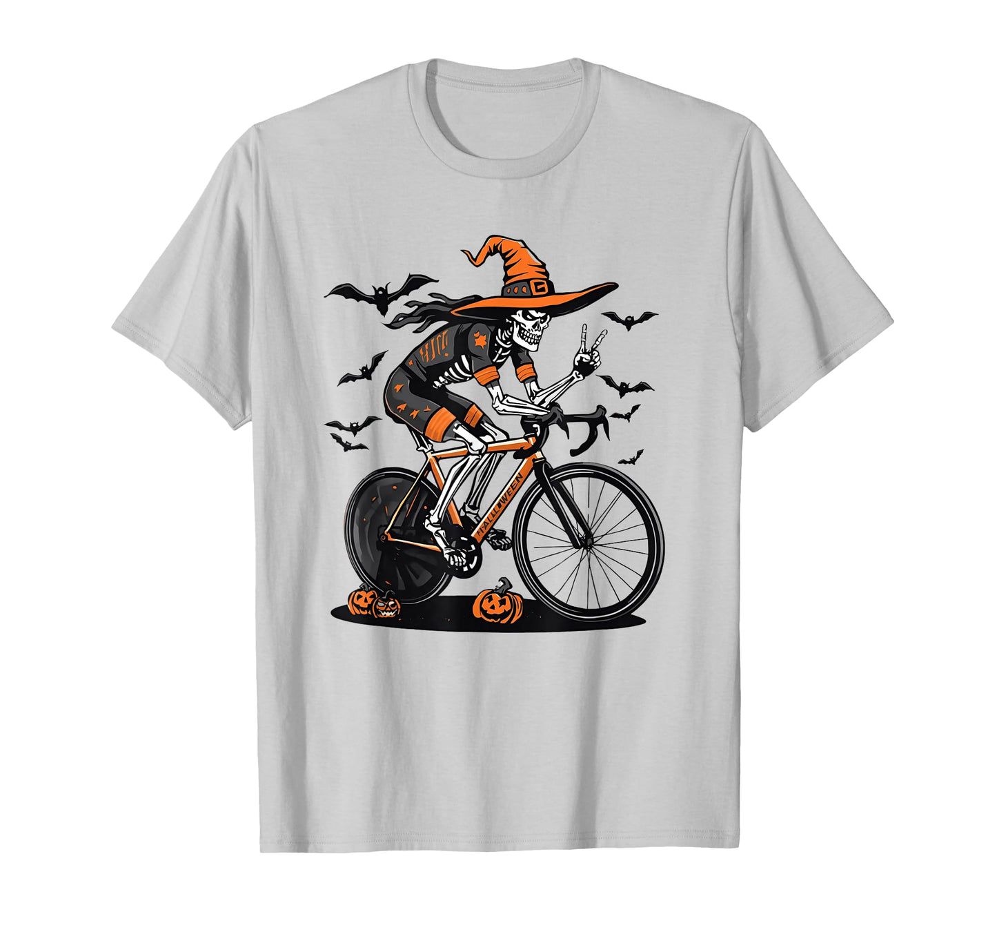 Halloween Skeleton Cyclist Skeleton Bicycle Cycling T-Shirt
