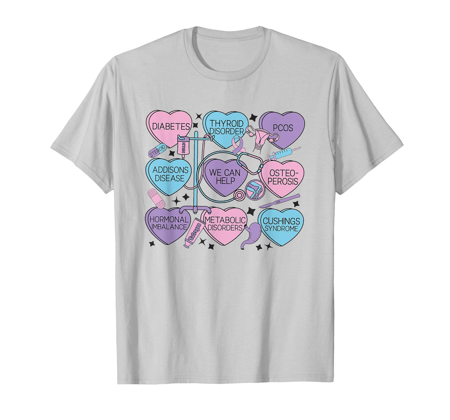 Retro Endocrinology Valentine's Endocrinologist Heart Candy T-Shirt
