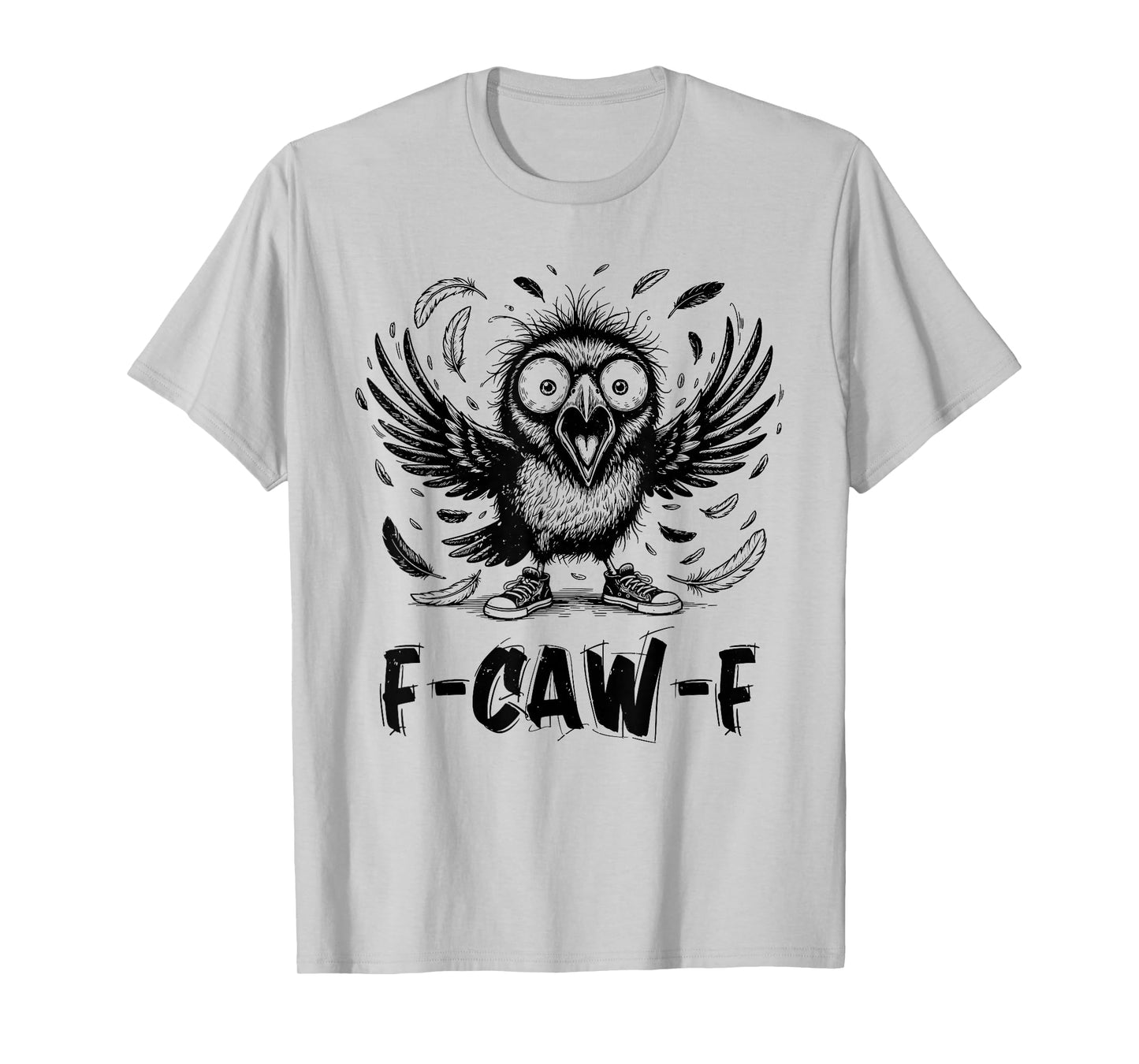 Funny Crow F-CAW-F Graphic Gothic Black Raven Moon Halloween T-Shirt