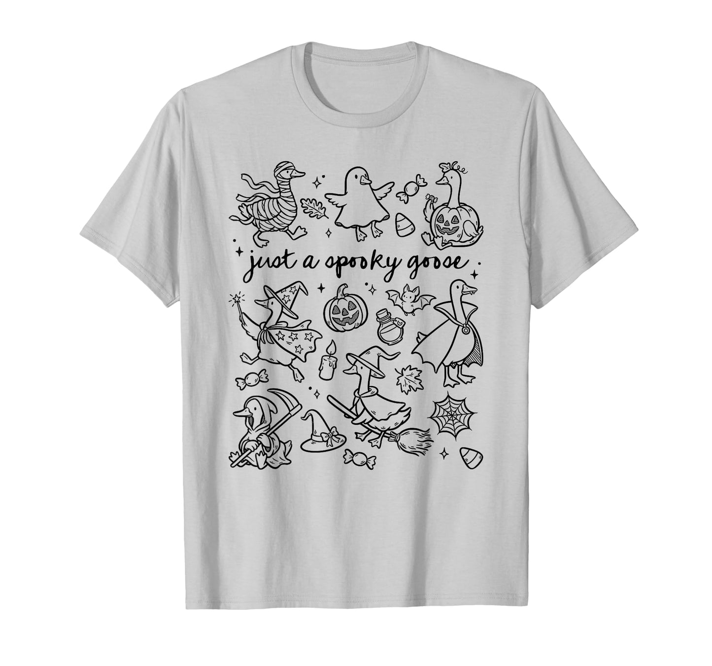 Just A Spooky Goose Halloween Silly Goose Funny Halloween T-Shirt