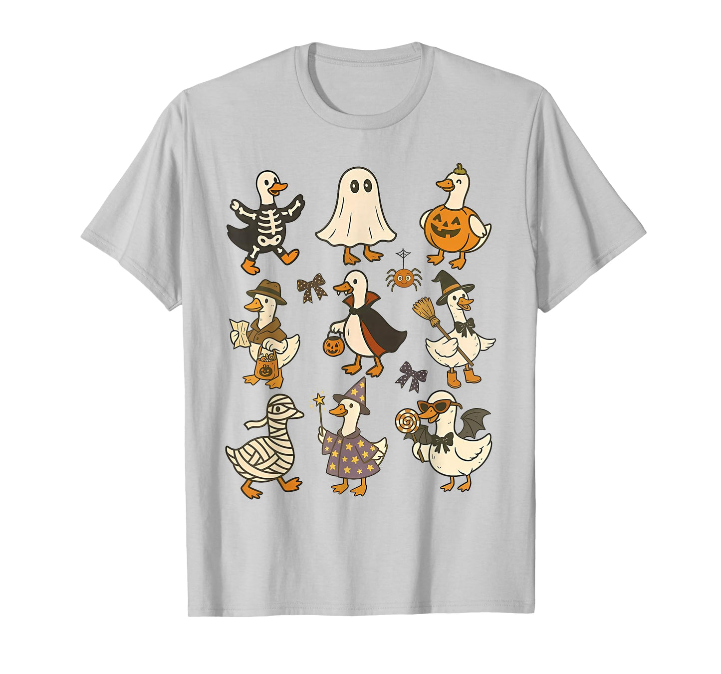 Halloween Skeleton Witch Geese Spooky Goose On The Loose T-Shirt