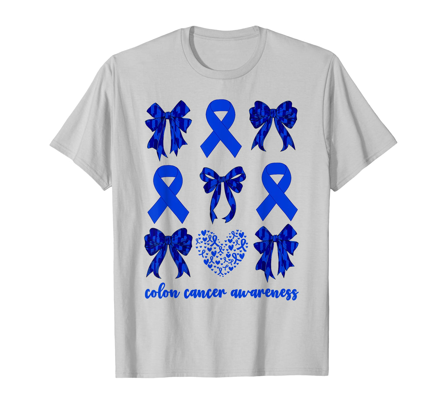 Colon Cancer Awareness Month For Women Colorectal Cancer Bow T-Shirt