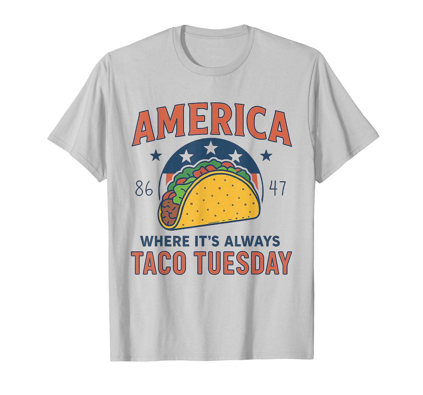 Retro America Where It's Always Taco Tuesday 4th Of July T-Shirt