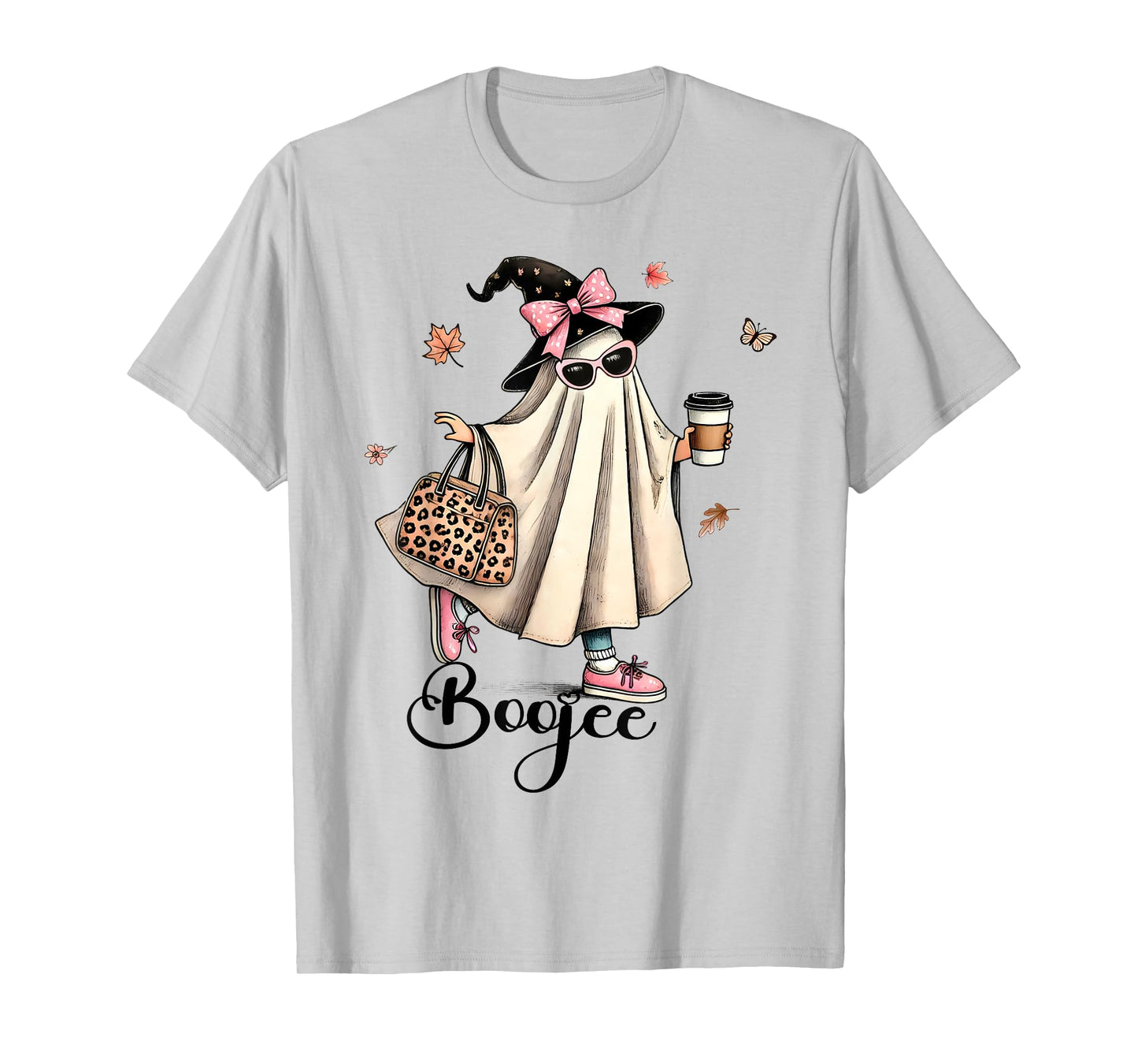 Boo Jee Ghost Ice Coffee Coquette Bow Halloween Women Girl T-Shirt