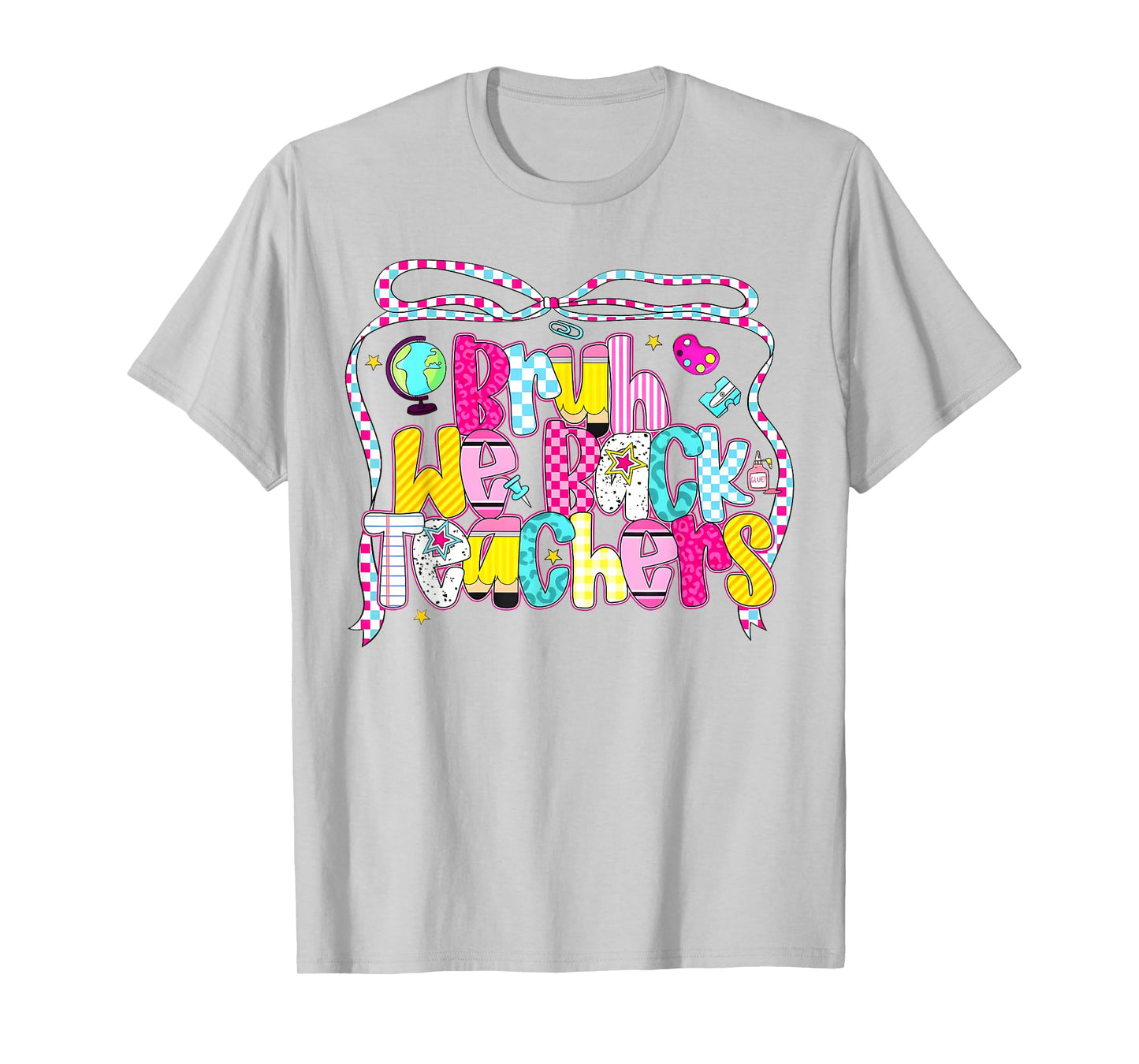 Bruh We Back Teachers Coquette Bow Back To School Teacher T-Shirt