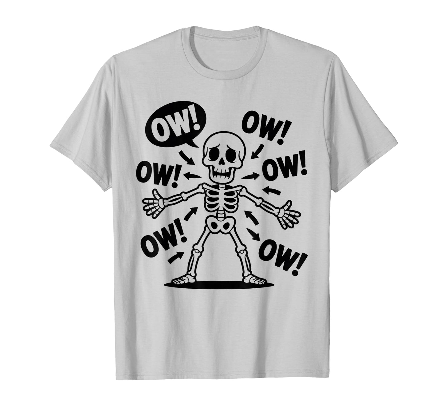 Ow Ow Ow Ow Ow Ow Ow Funny Stickman Chronic Pain Character T-Shirt