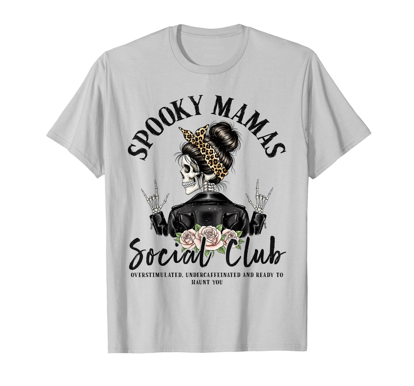 Spooky Mamas Social Club Halloween Vibe Skeleton Women Funny T-Shirt
