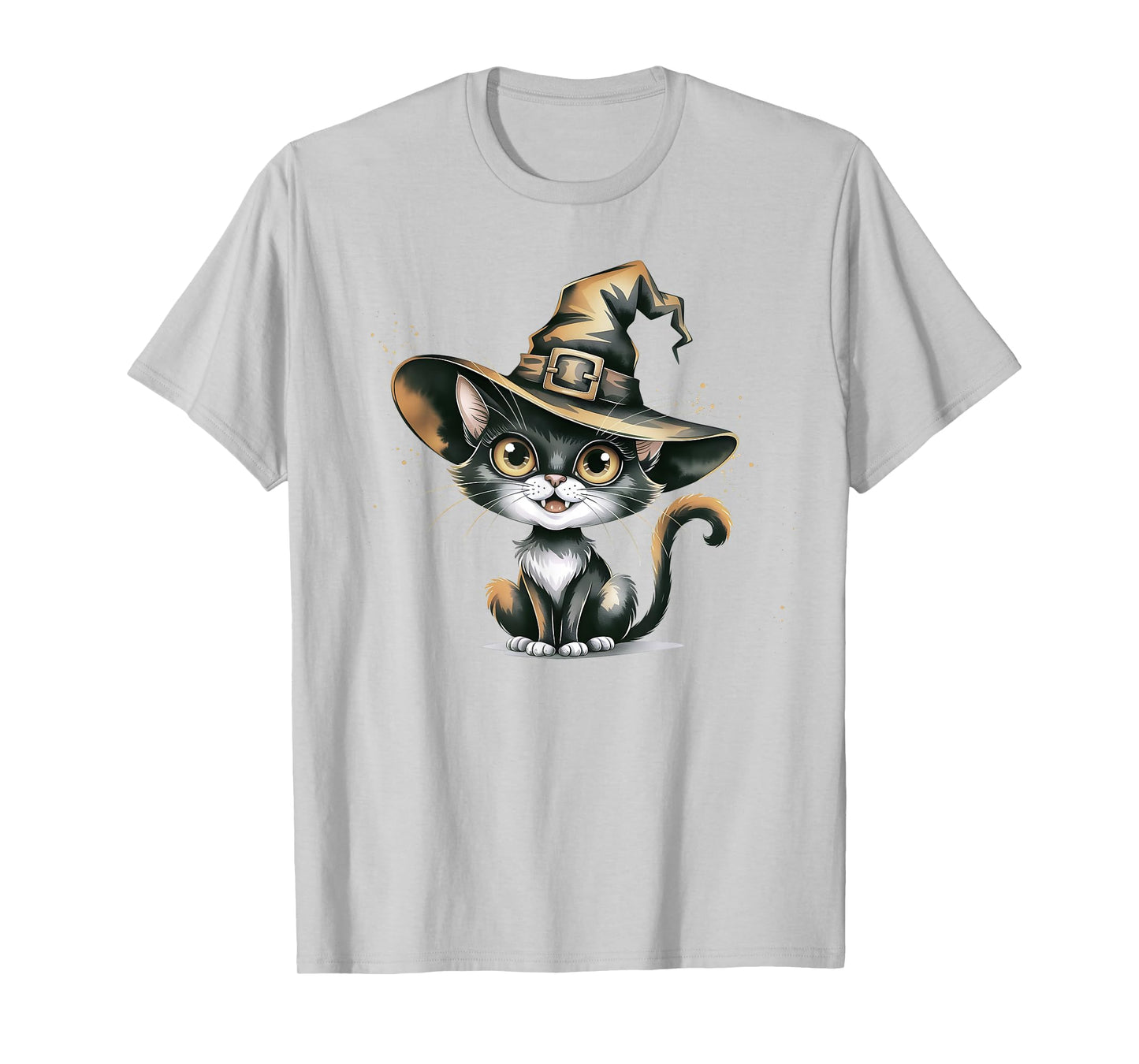 Funny Cat Witch Spooky Witches Feline Wizard Halloween Gag T-Shirt