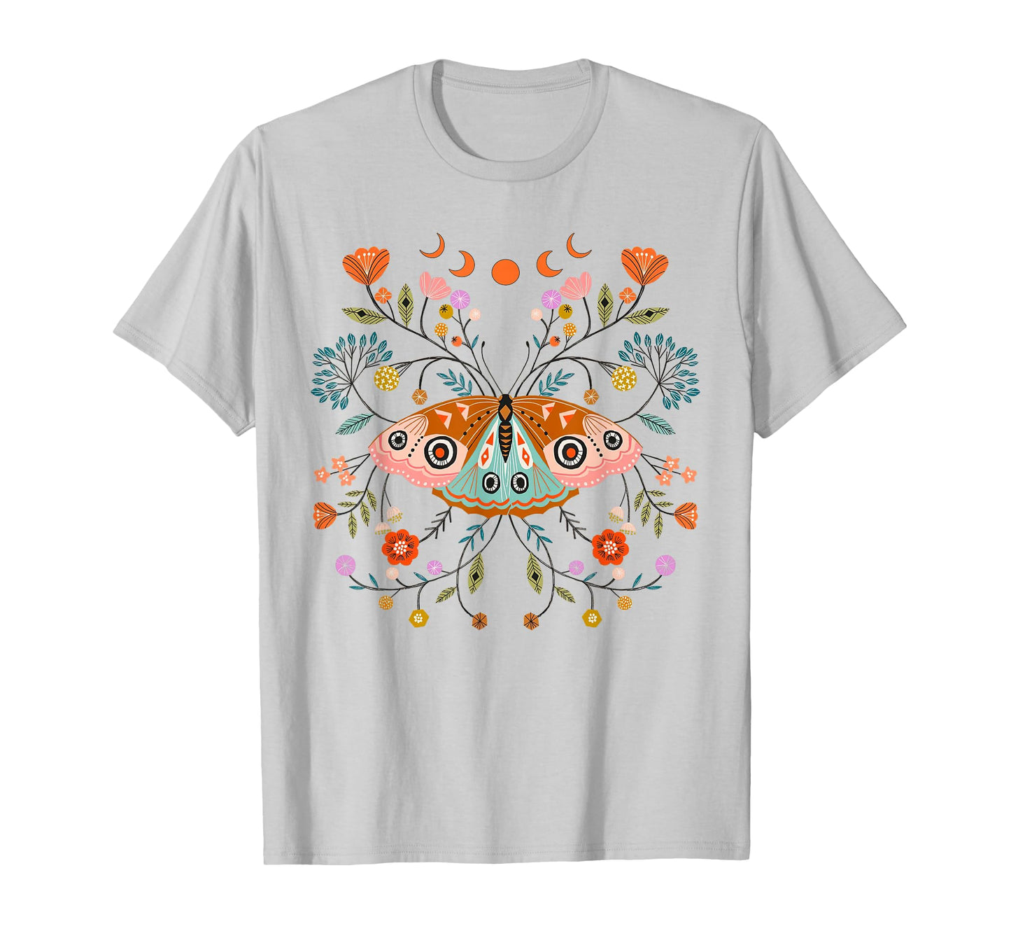 Mystical Butterfly Scandinavian Folk Art Botanical Tee T-Shirt