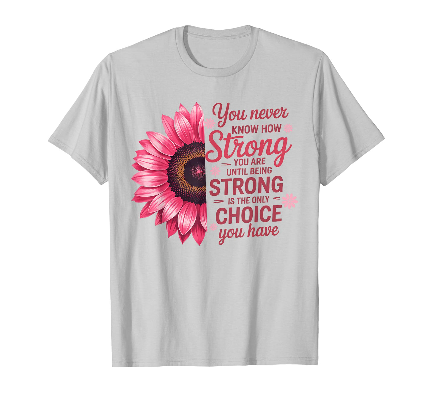 Breast Cancer Pink Ribbon Sunflower October Awareness Month T-Shirt